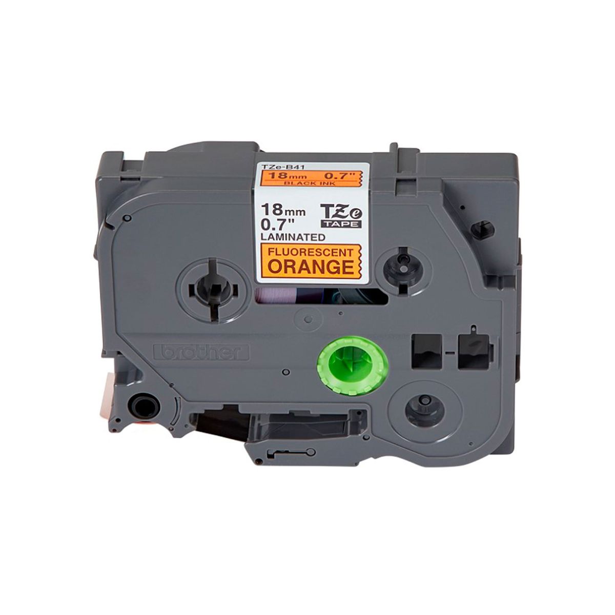 BROTHER - CINTA BROTHER TZE-B41 NEGRO SOBRE FLUORESCENTE NARANJA P/N: TZEB41