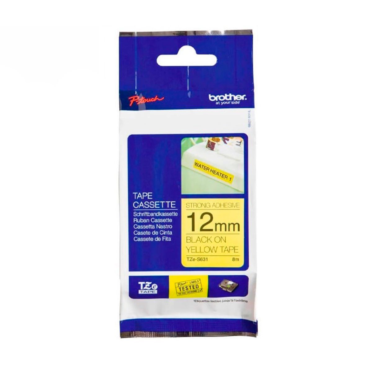 BROTHER - CINTA BROTHER TZE-S631 NEGRO SOBRE AMARILLO P/N: TZES631