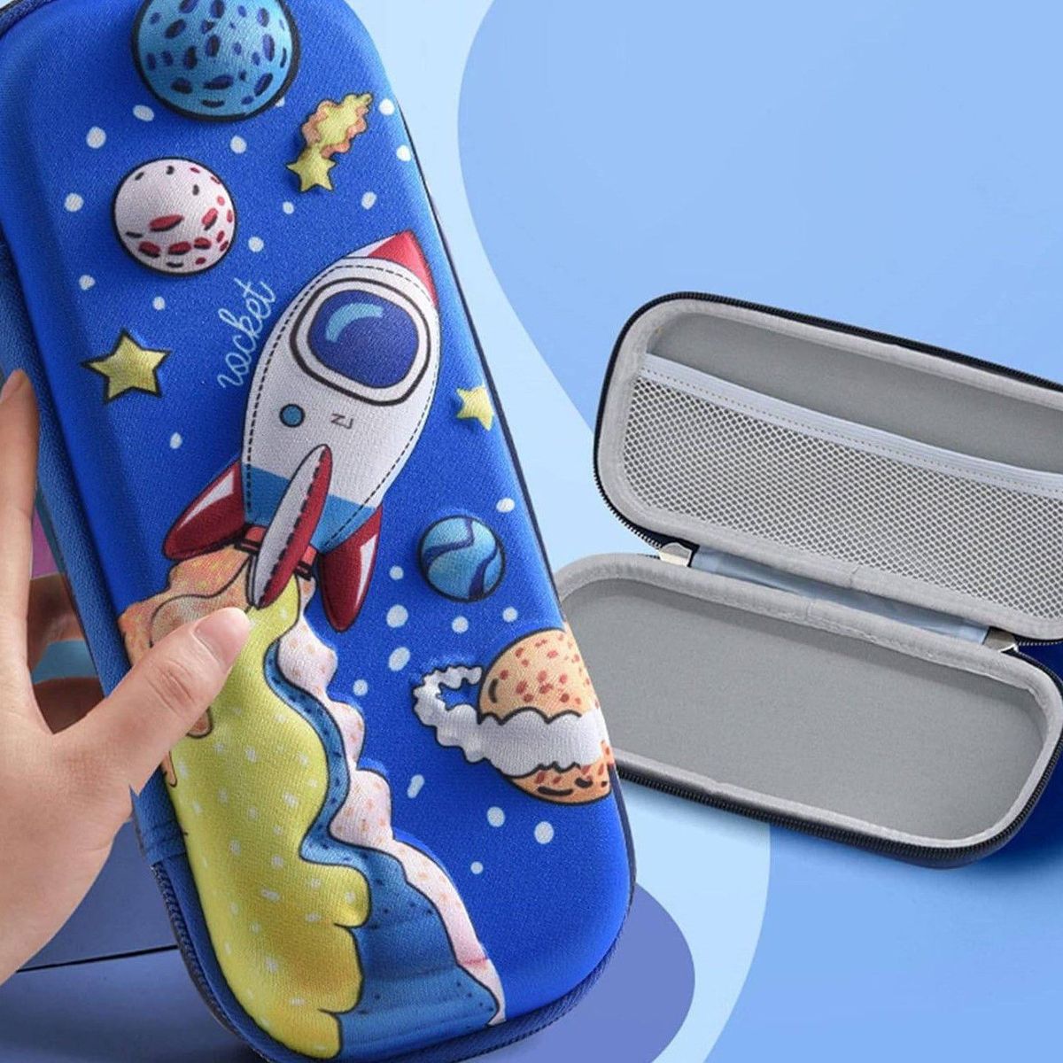 GENERICO - Cartuchera escolar kawaii modelo 3D para niños - Cohete