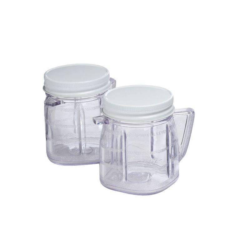 OSTER - 2 Mini jarras con tapa Blanca para Licuadoras Oster de 4oz