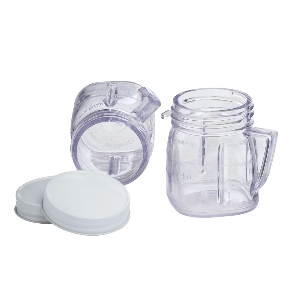 OSTER - 2 Mini jarras con tapa Blanca para Licuadoras Oster de 4oz