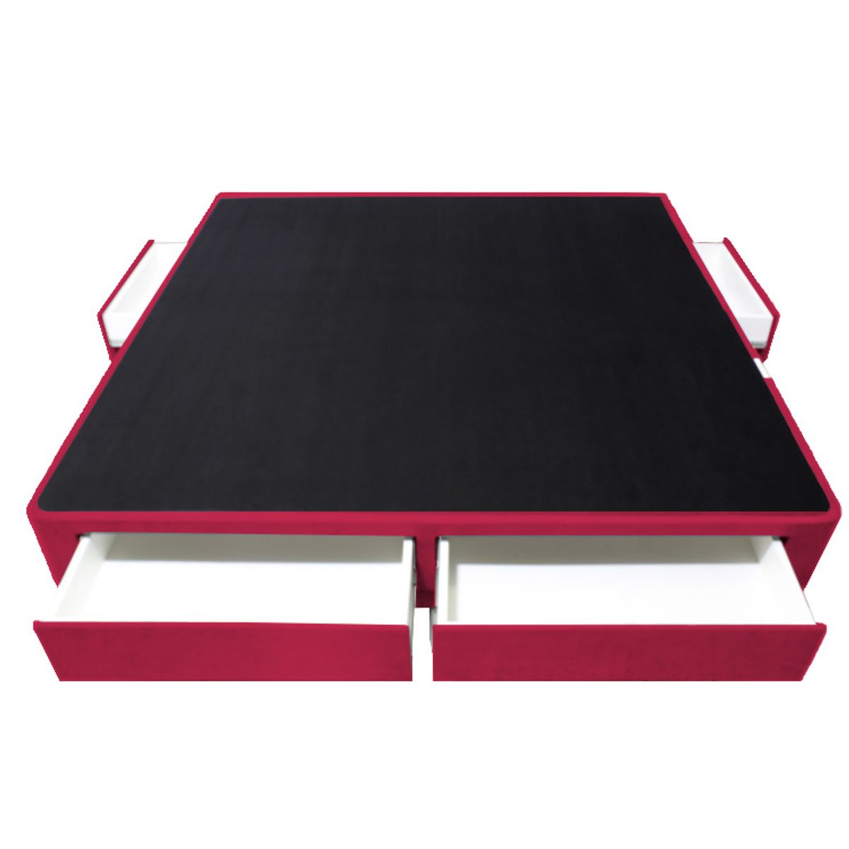 BARAKA HOME - Base de Cama Wels 4 Cajones King Americano 1.98 x 2.03 - Rojo