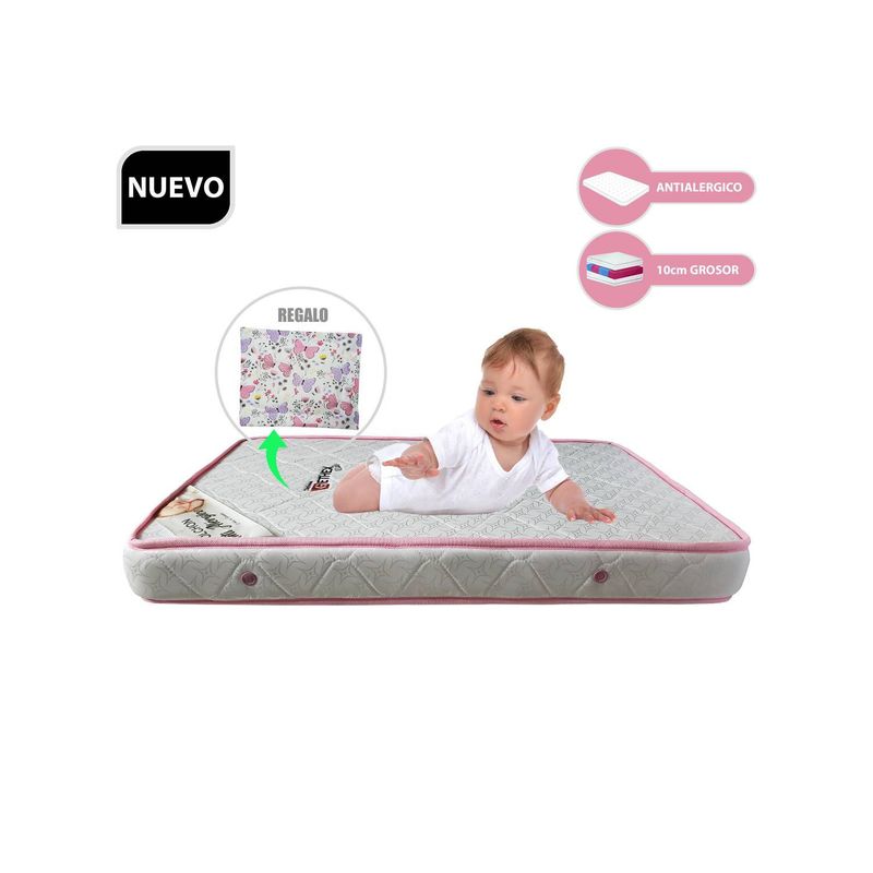 GETHEX - Colchón para cunas pack play de 4 Rosado