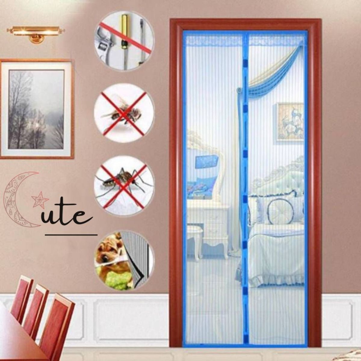 GENERICO - CORTINA DE MALLA IMANTADA  ANTI MOSQUITO