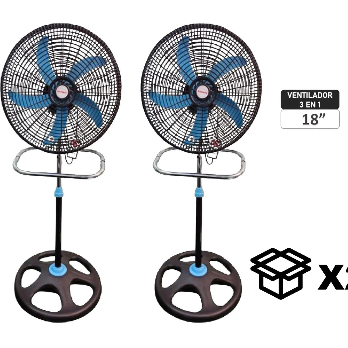 GENERICO - Ventilador Marykey MK-18503P 3 en 1 de 18" 2 und. x caja color Azul