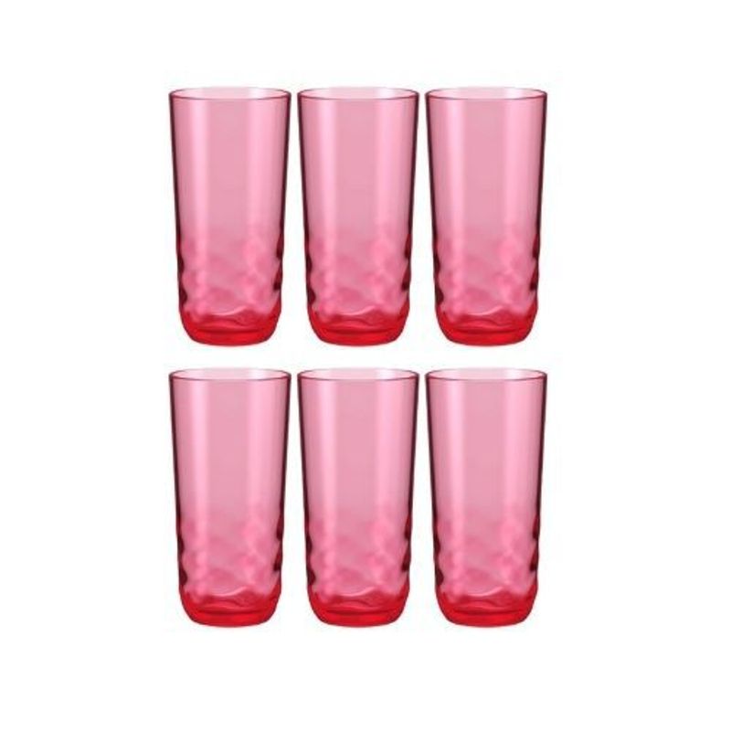 COZA - Set x 6 Vasos Acrílico 350ml Coza Wave Rosa
