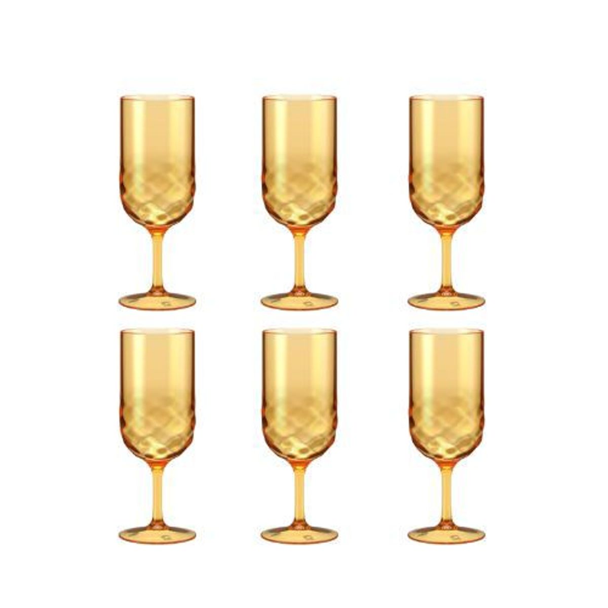 COZA - Set x6 Copas Acrílico 350ml Coza Wave Naranja