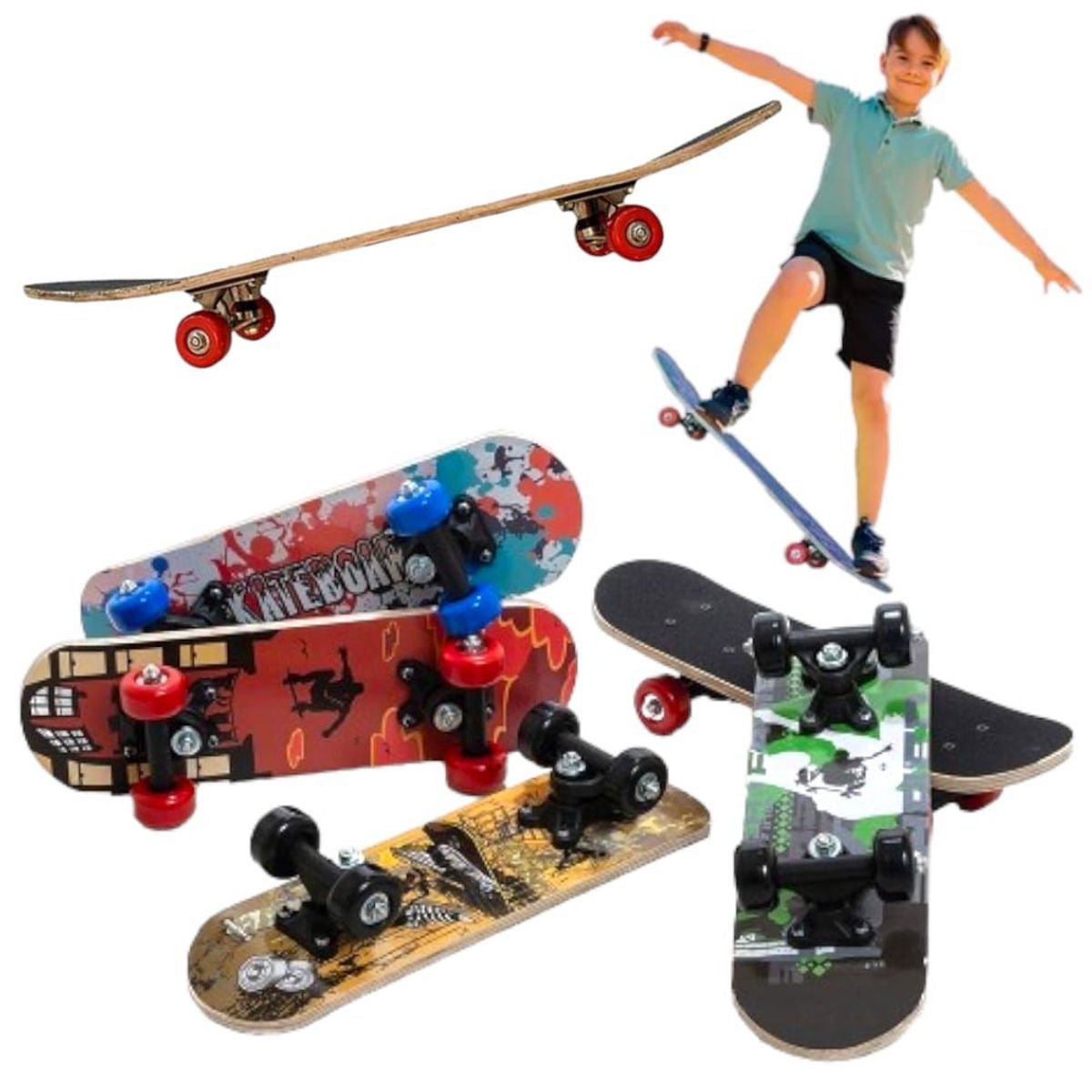 OEM - Patinetas Patineta Skate Infantil 4 Ruedas 43cm