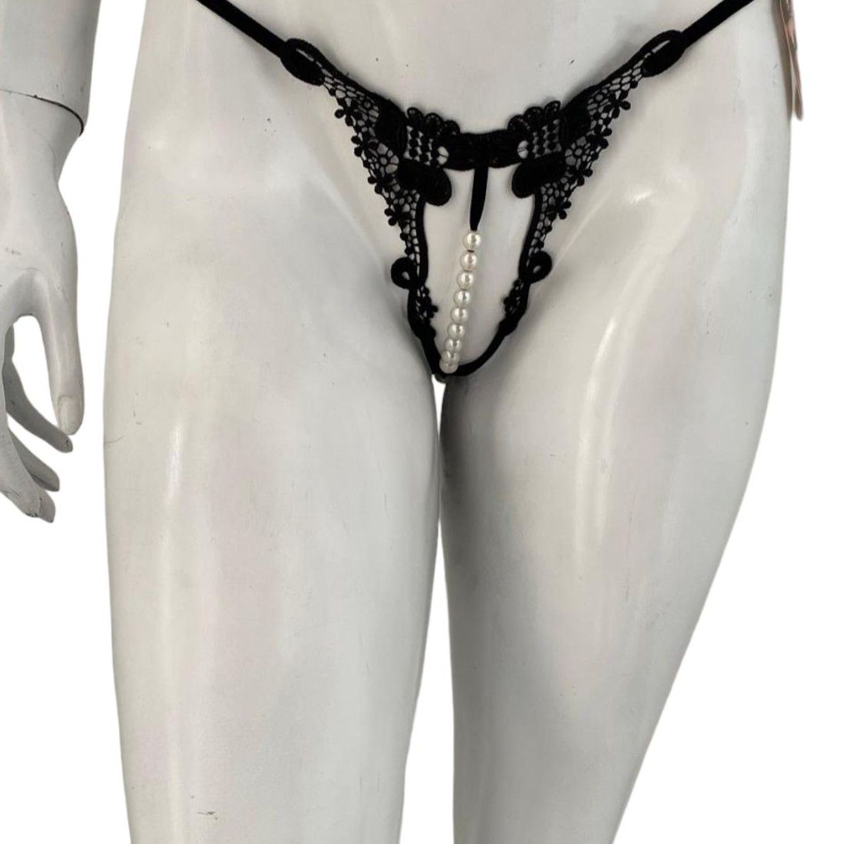 GENERICO - LENCERIA EXCLUSIVA Tanga de Encaje de Guipur con Pedrería