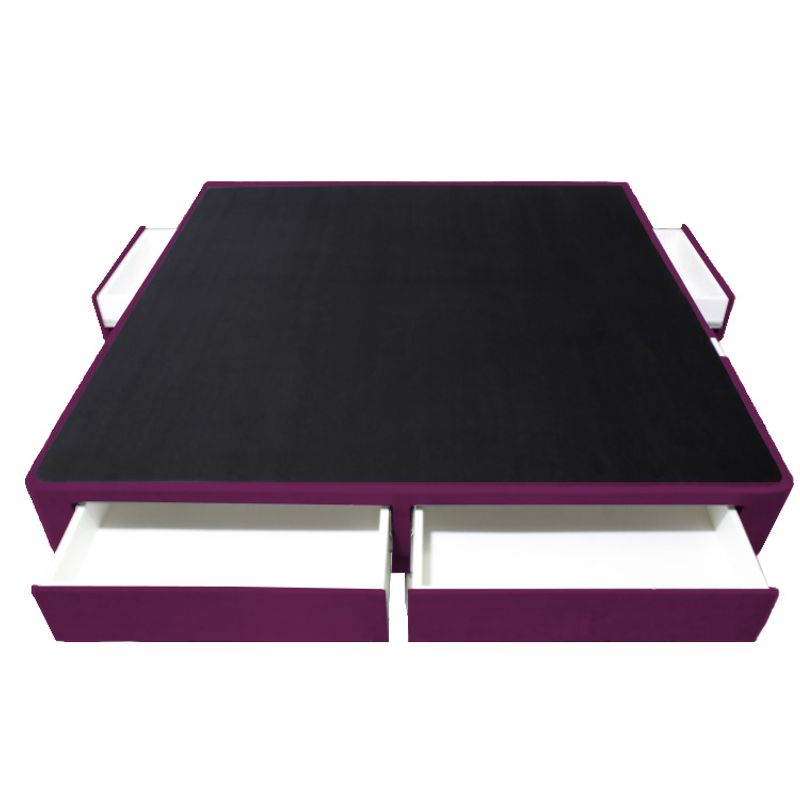 BARAKA HOME - Base de Cama Wels 4 Cajones King Americano - Púrpura
