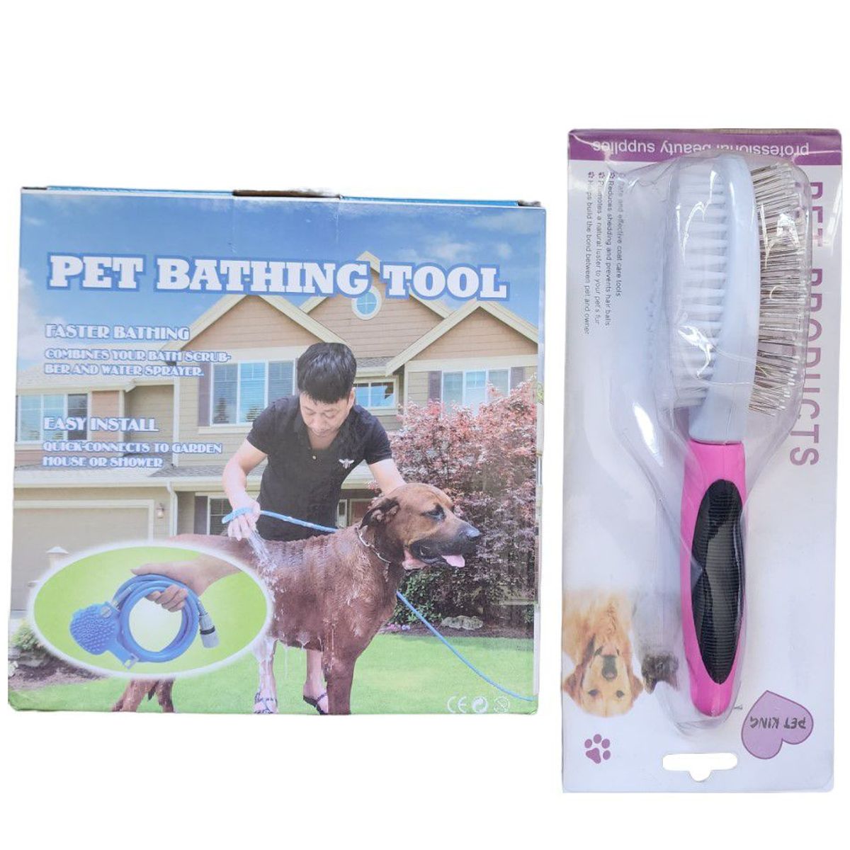 GENERICO - Kit Manguera y peine rosado