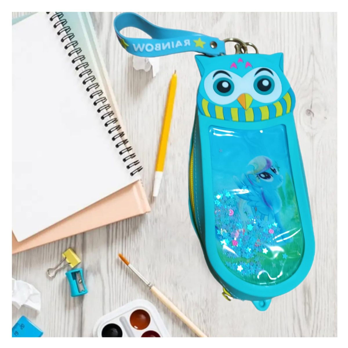 GENERICO - Cartuchera escolar Pop it diseño animalitos - Verde