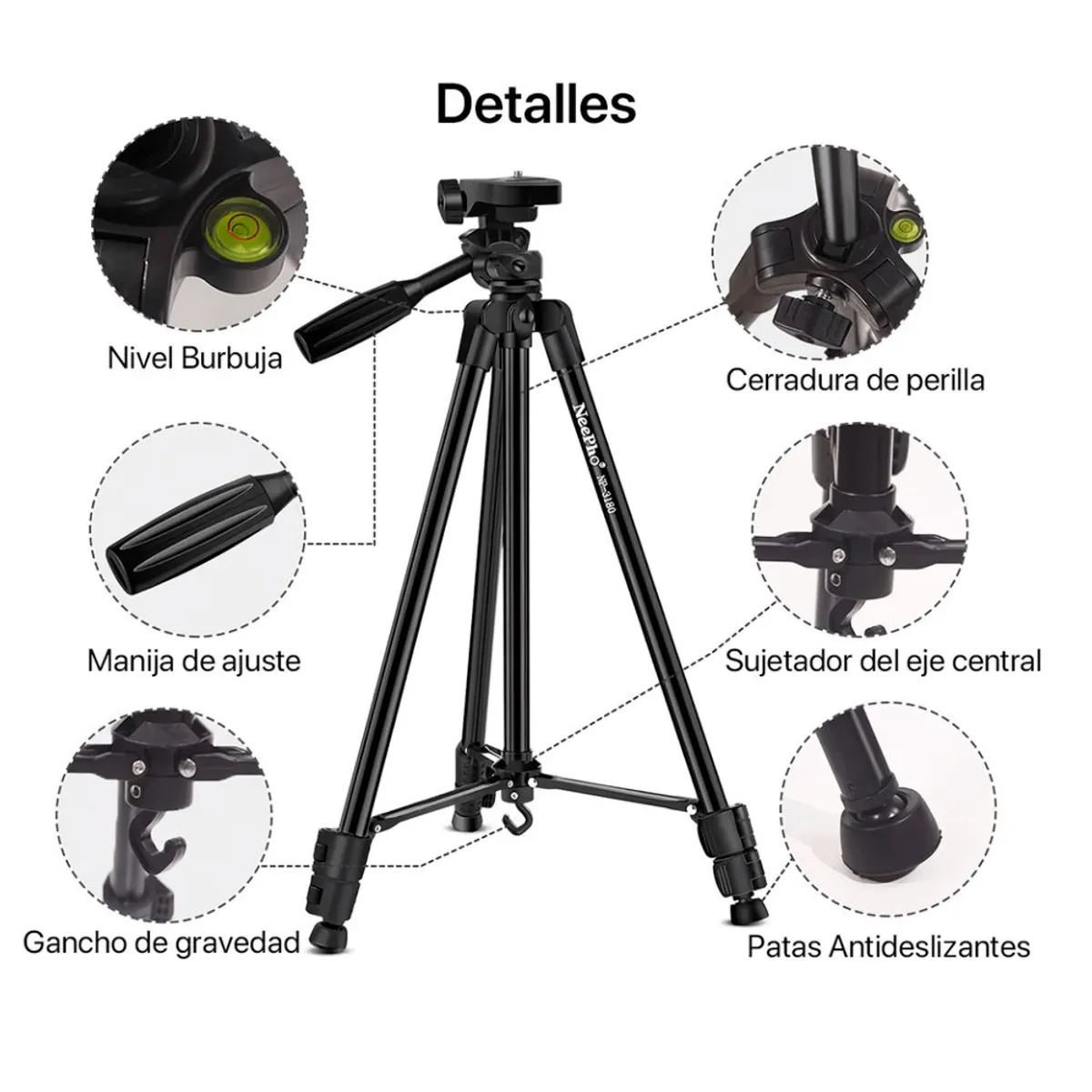 GENERICO - Trípode Cámara Celular Profesional Live Tiktok 136cm Soporte Portatil