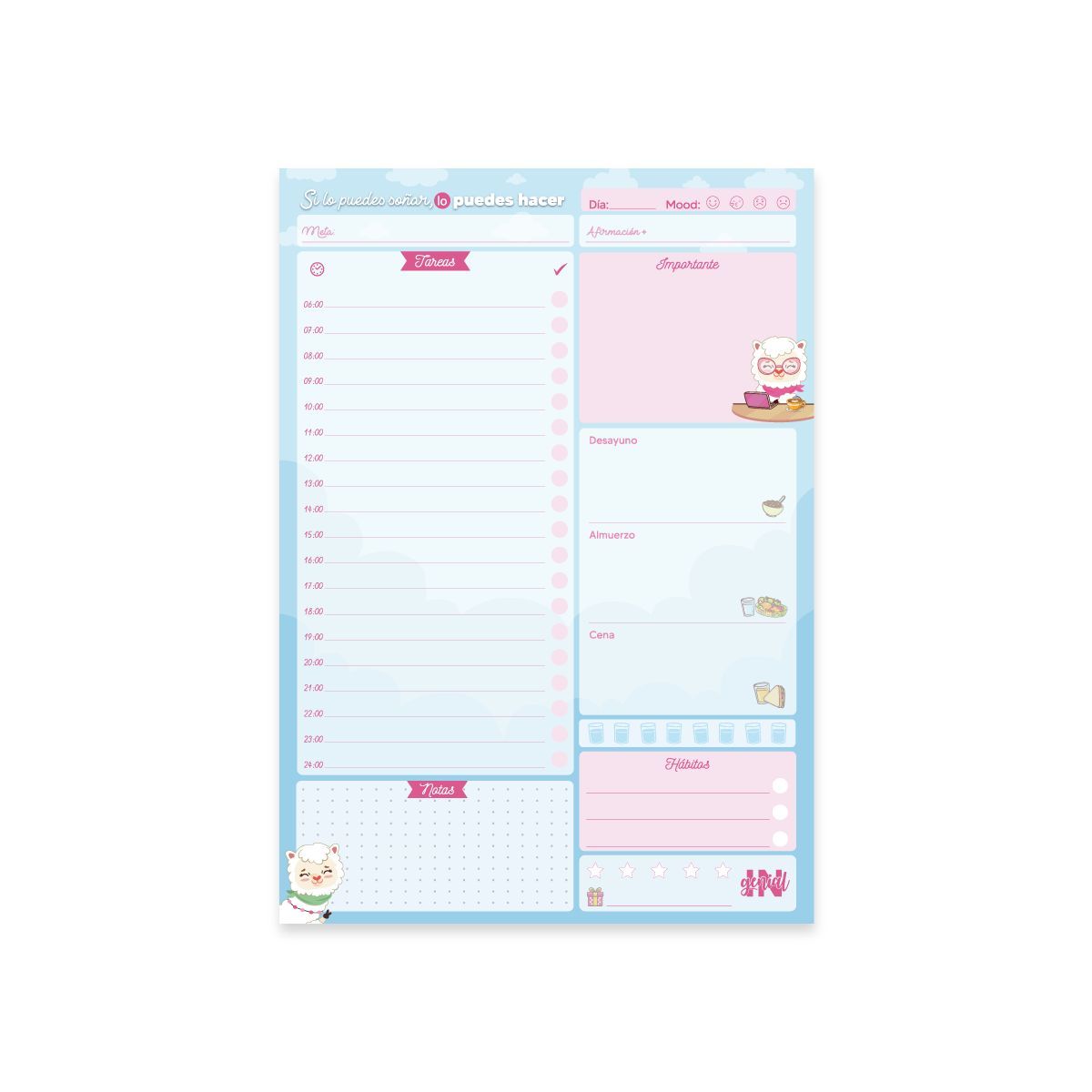 INGENIAL - Pack Ingenial Llami diary planner diario  set de reglas
