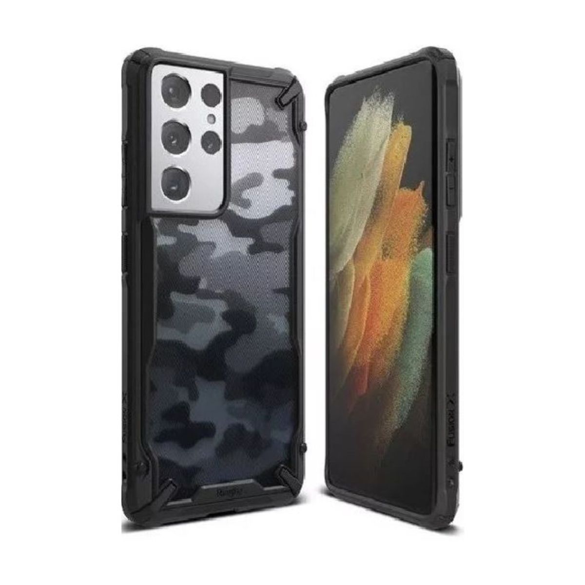 RINGKE - CASE RINGKE FUSION X CAMUFLADO SAMSUNG S21 ULTRA Y VIDRIO