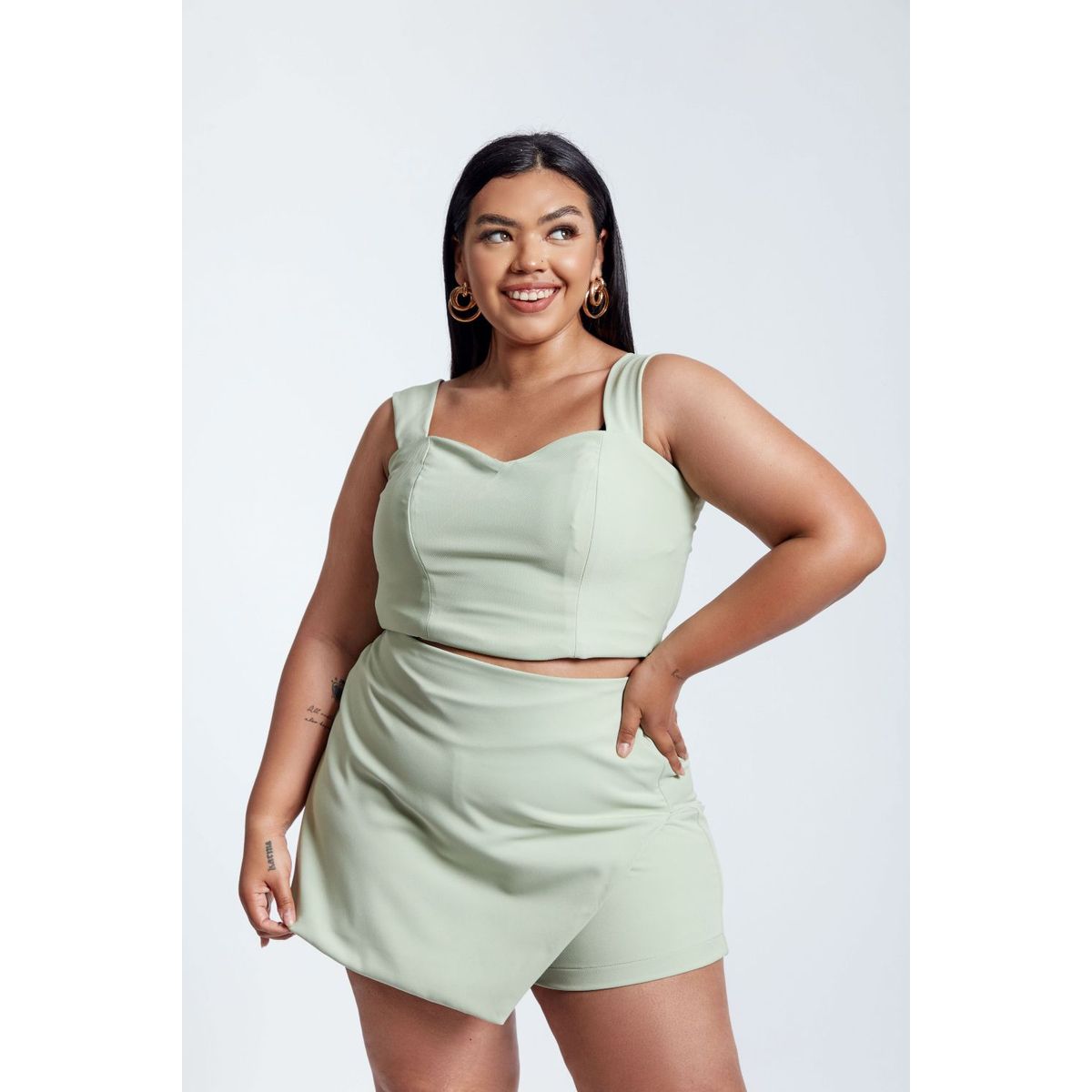 MISS LADY - Short Falda Anai - Verde agua