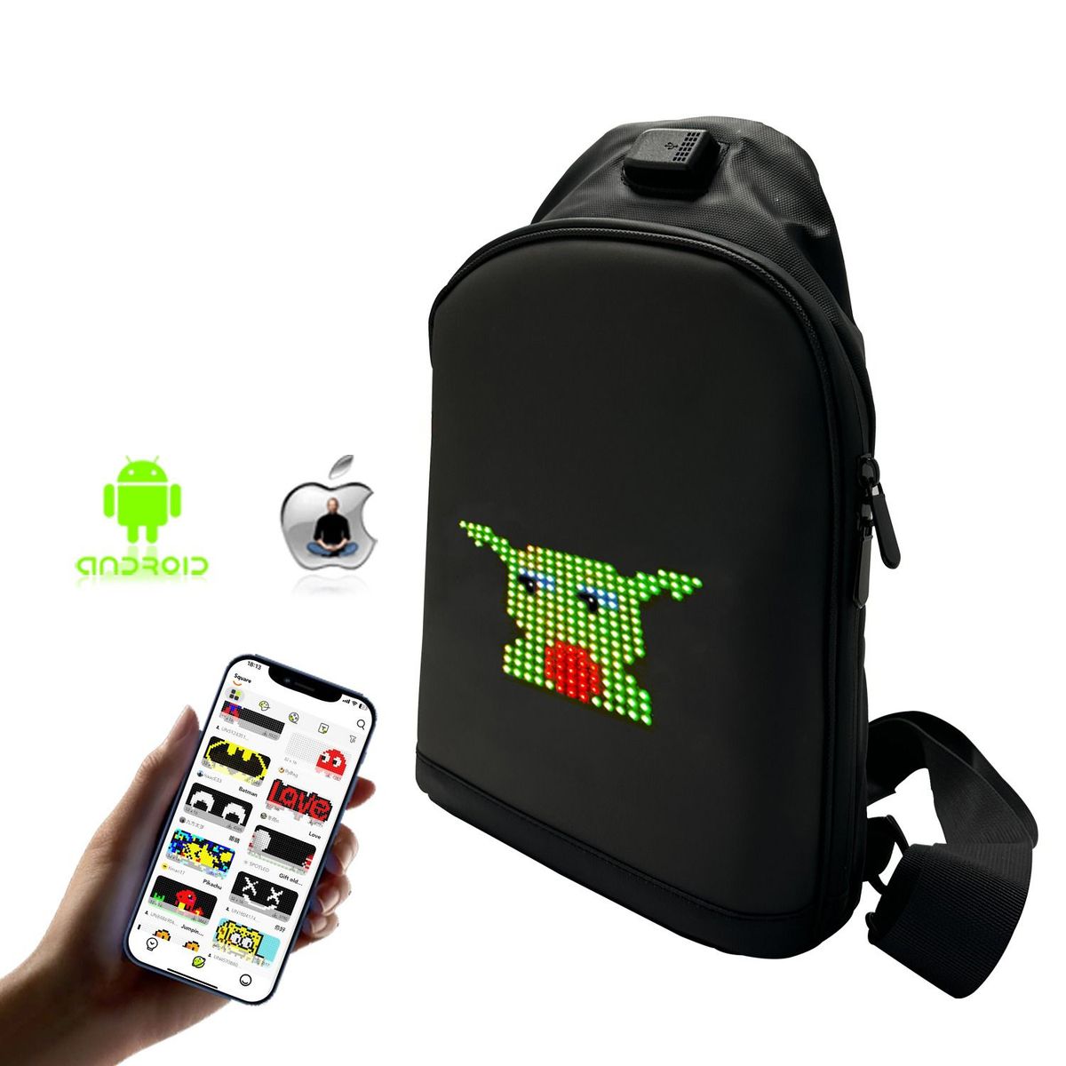 GENERICO - BOLSO CARTERA BANDOLERO CON PANTALLA ILUMINACION LUZ LED
