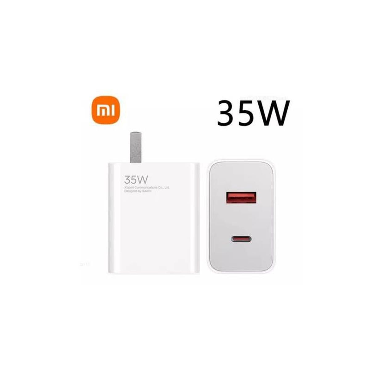 XIAOMI - Cargador Xiaomi 35w Doble Entrada Adaptador USB-A y Tipoc C De Pared