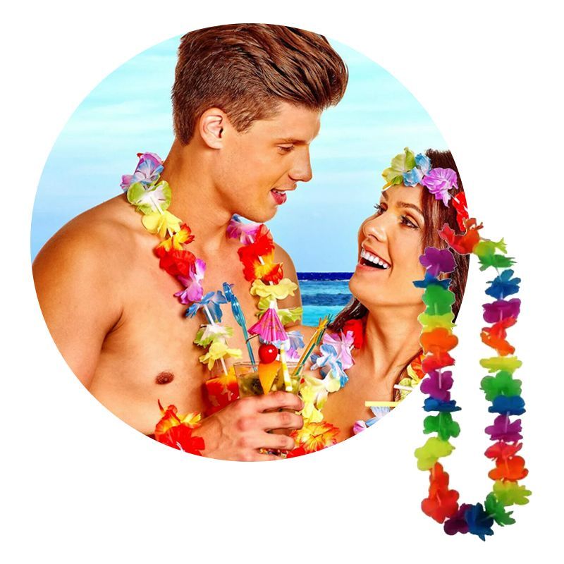 GENERICO - Collar Hawaiano / Mulicolor / Tela  / 6 unidades