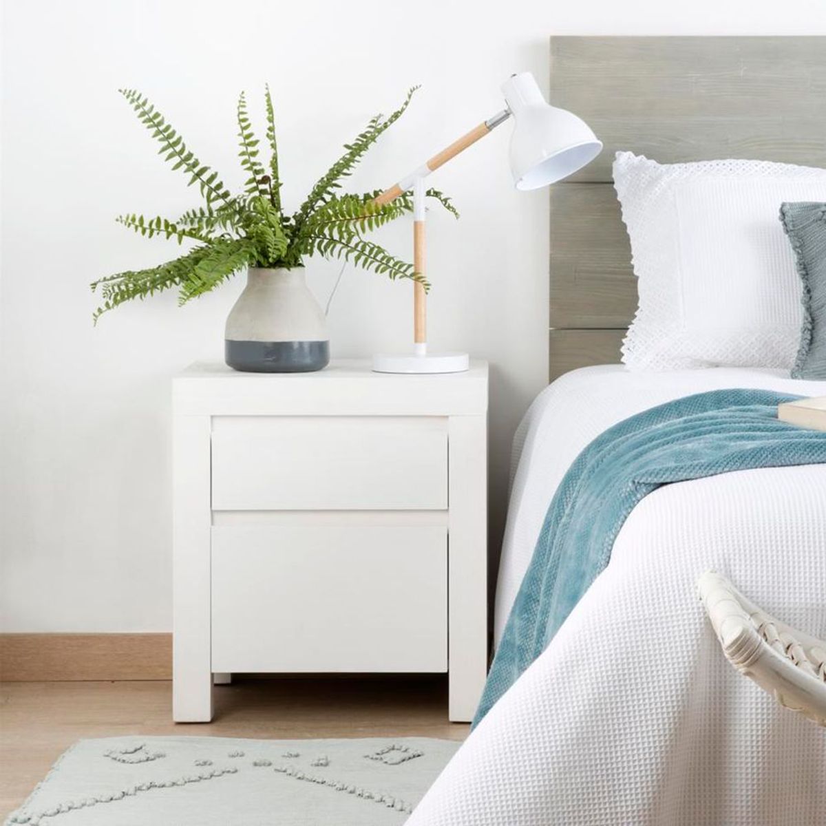 TU MESITA - Mesa de Noche Minimalista Iggy 2 Cajones TU MESITA