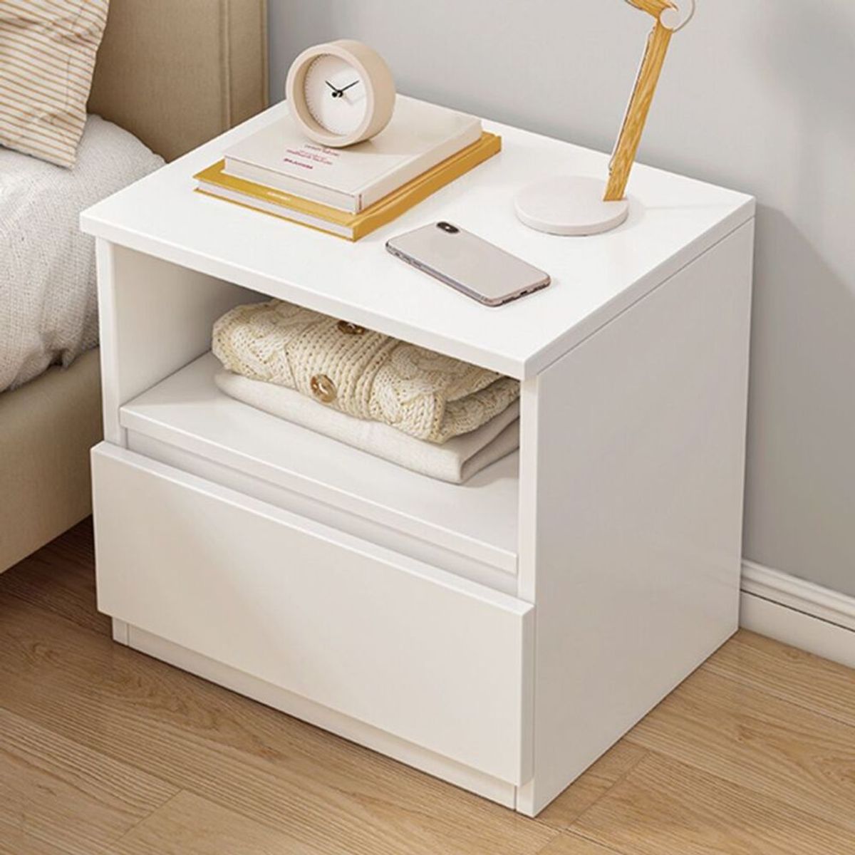 TU MESITA - Mesa de Noche Nórdica Adriel Blanco TU MESITA