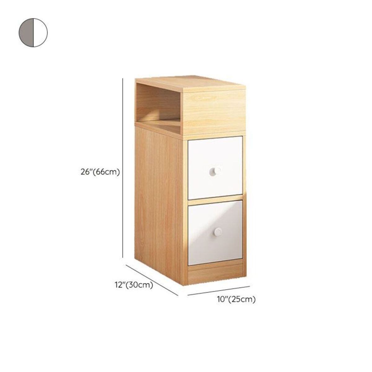 TU MESITA - Mesa de Noche Moderna Maia Duna/Blanco 2 Cajones TU MESITA