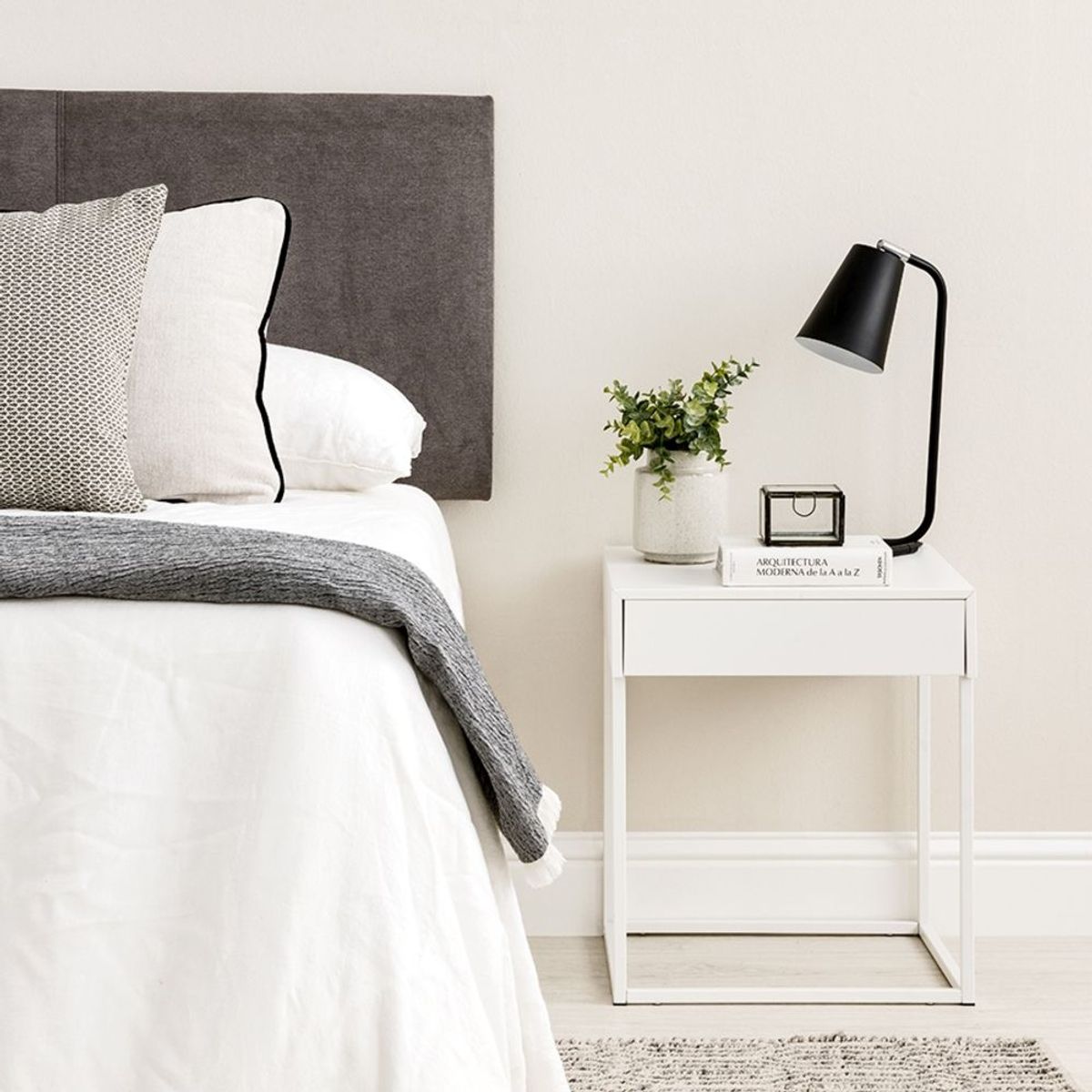 TU MESITA - Mesa de Noche Nórdica Lou Blanco TU MESITA