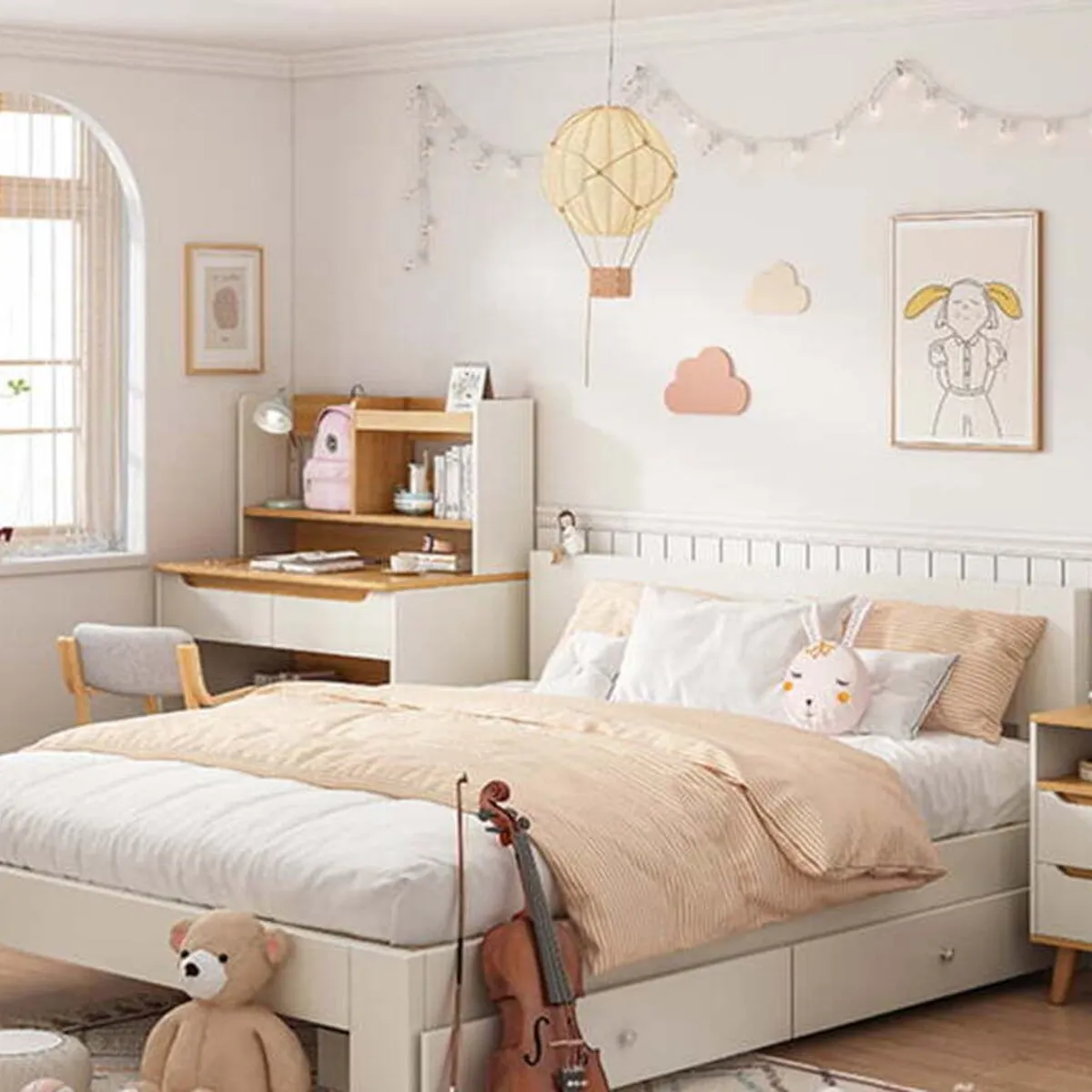 TU MESITA - Velador Vintage Moderno Marina 2 Cajones TU MESITA