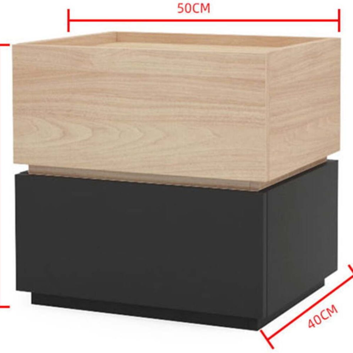 TU MESITA - Velador Moderno Agustin 2 Cajones Negro TU MESITA