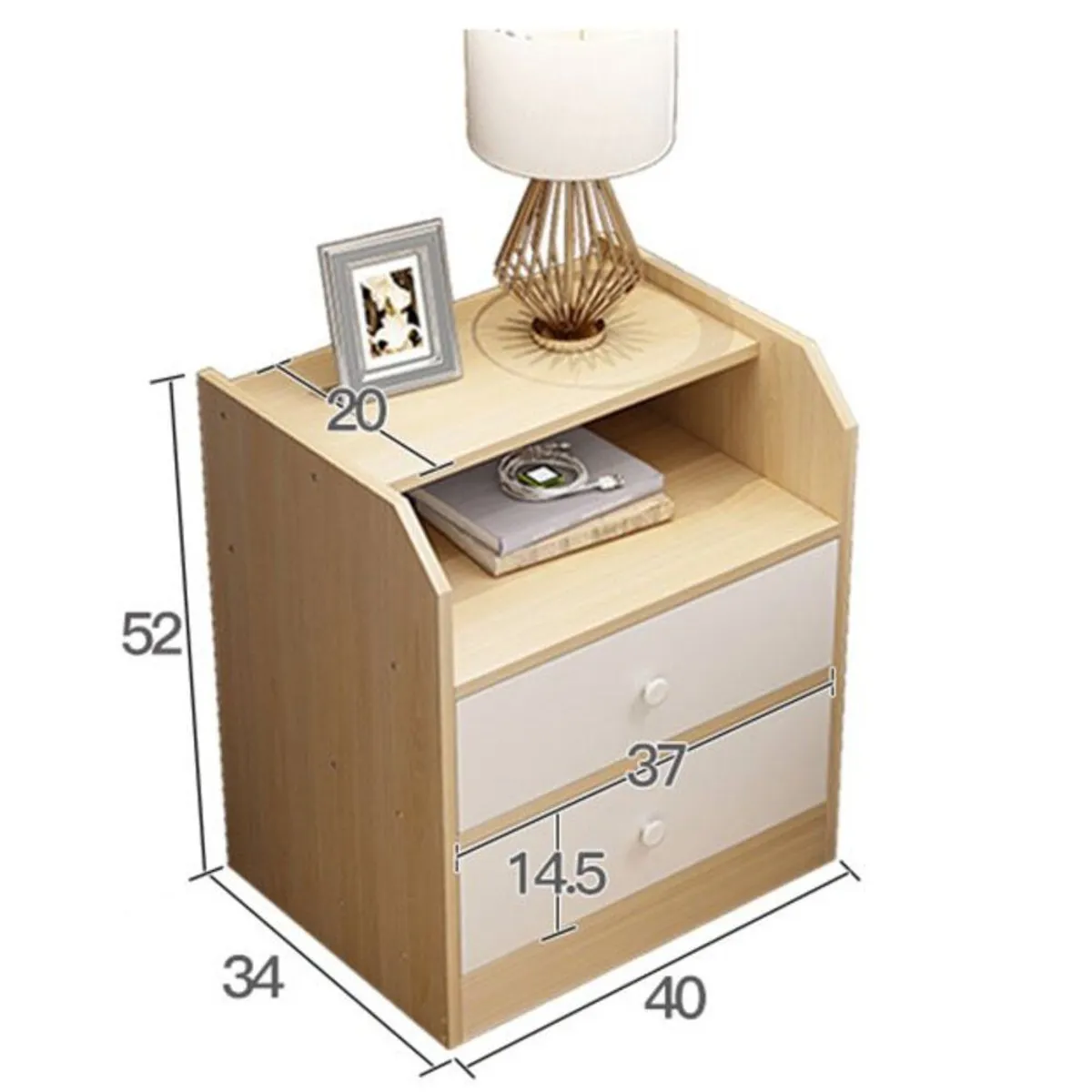 TU MESITA - Velador Moderno Alba 2 Cajones TU MESITA