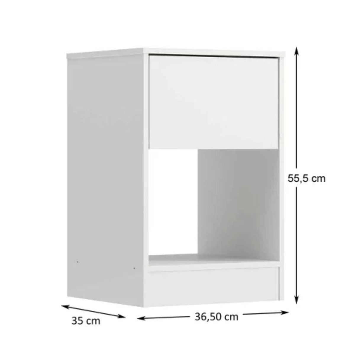 TU MESITA - Velador Moderno Jessy 1 Cajón Blanco TU MESITA