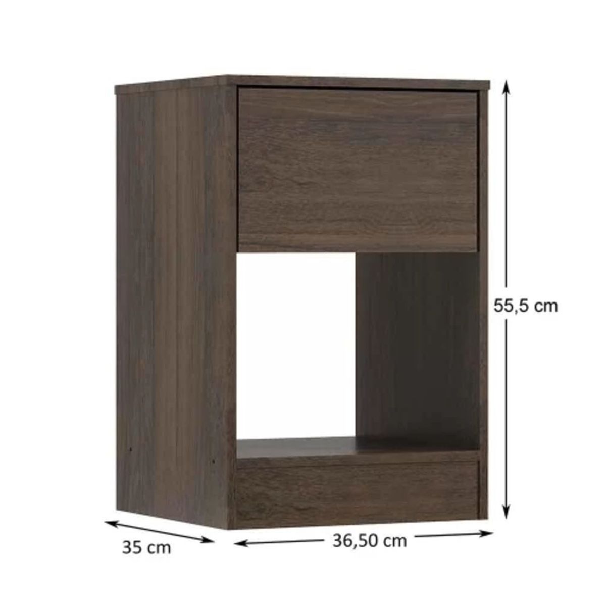 TU MESITA - Velador Moderno Jessy 1 Cajón Marrón TU MESITA