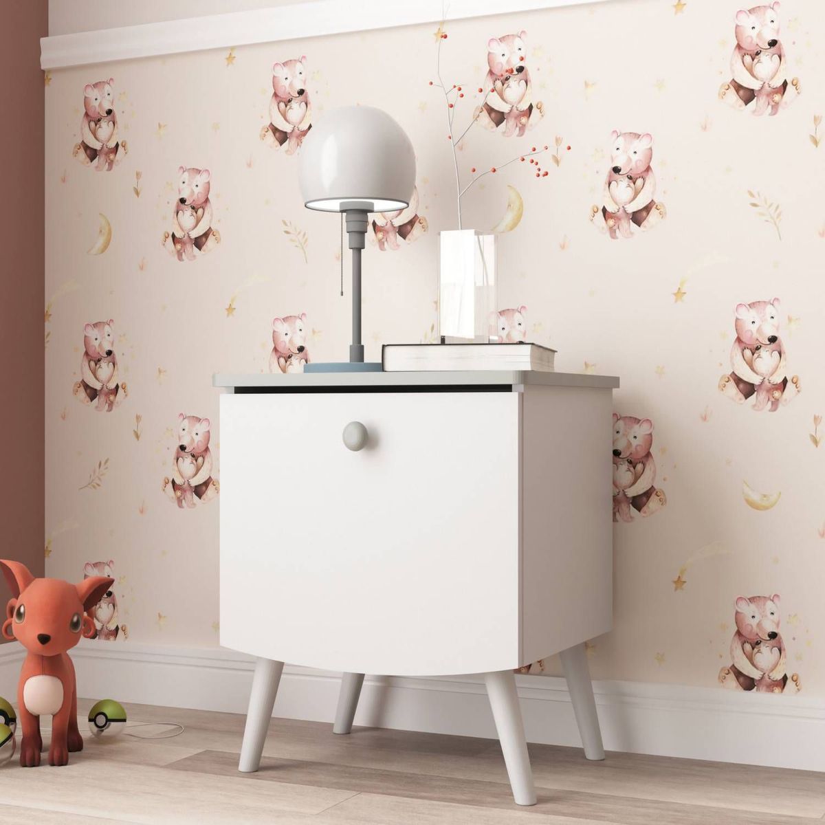 TU MESITA - Velador Tu Mesita Vintage Blanco 1 Cajón TU MESITA