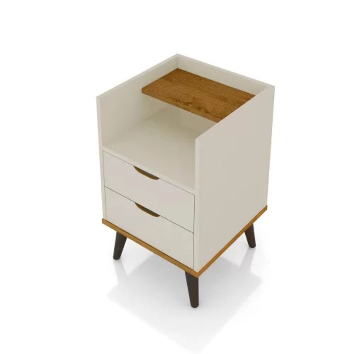 TU MESITA - Mesa de Noche multiusos 2 cajones Trinidad color Blanco TU MESITA