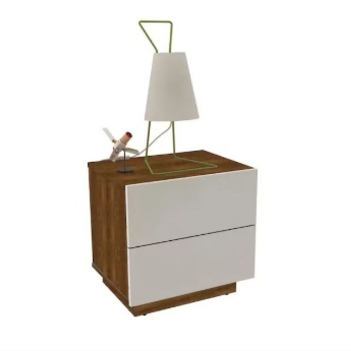 TU MESITA - Mesa de Noche de Melamina Osrava Caramelo Blanco 48X52X37 TU MESITA