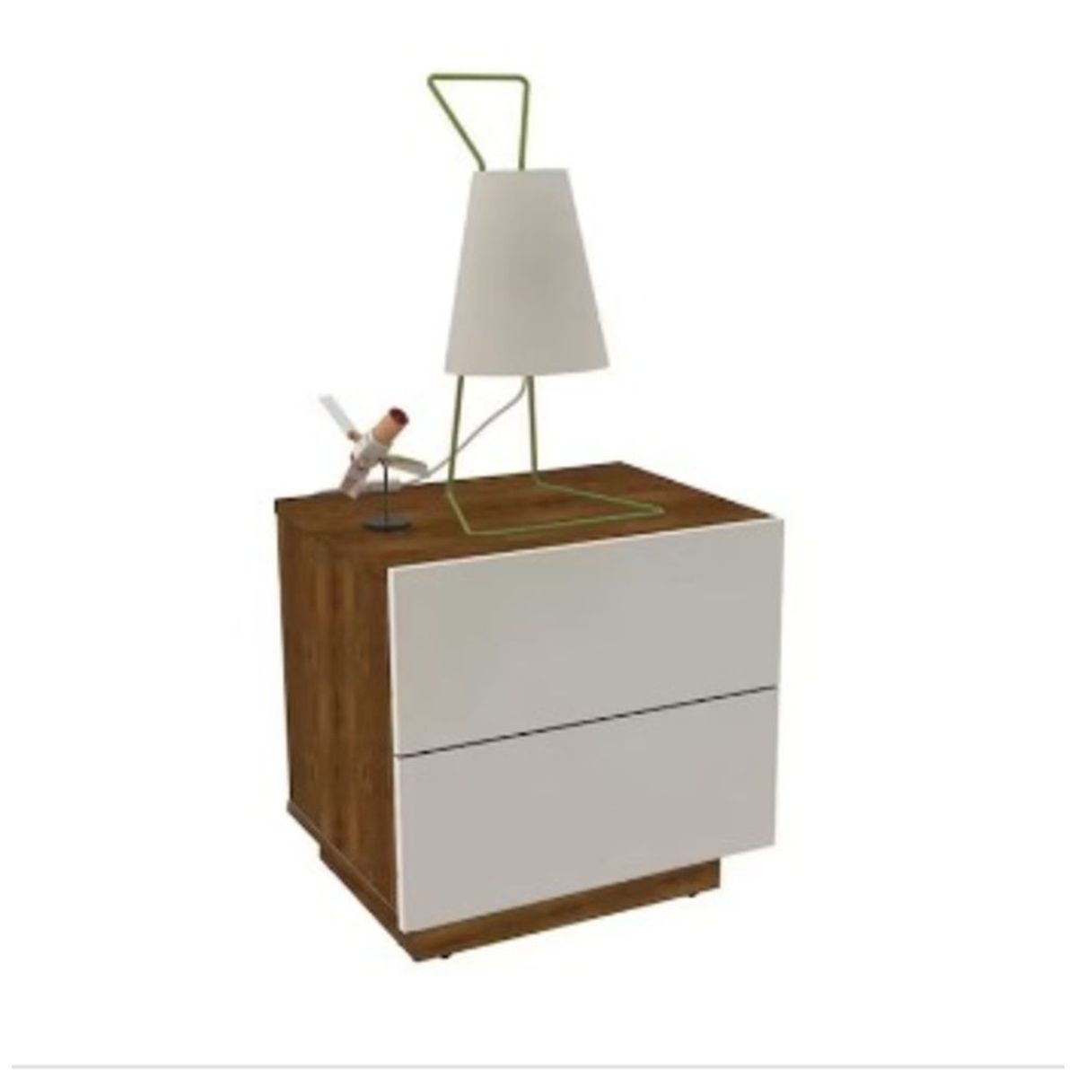 TU MESITA - Mesa de Noche de Melamina Osrava Caramelo Blanco 48X52X37 TU MESITA