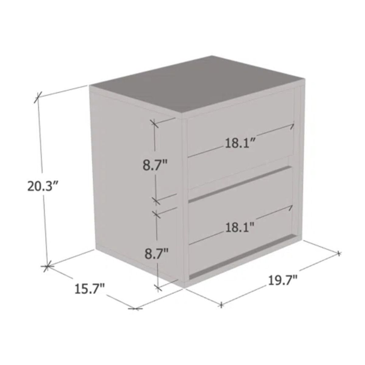 TU MESITA - Velador Clásico 2 cajones Dante color Blanco TU MESITA