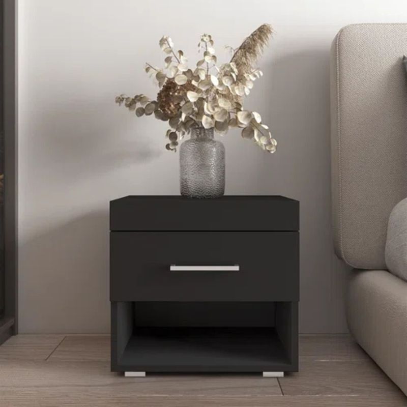 TU MESITA - Mesa de Noche 1 cajón Tokyo color Negro TU MESITA