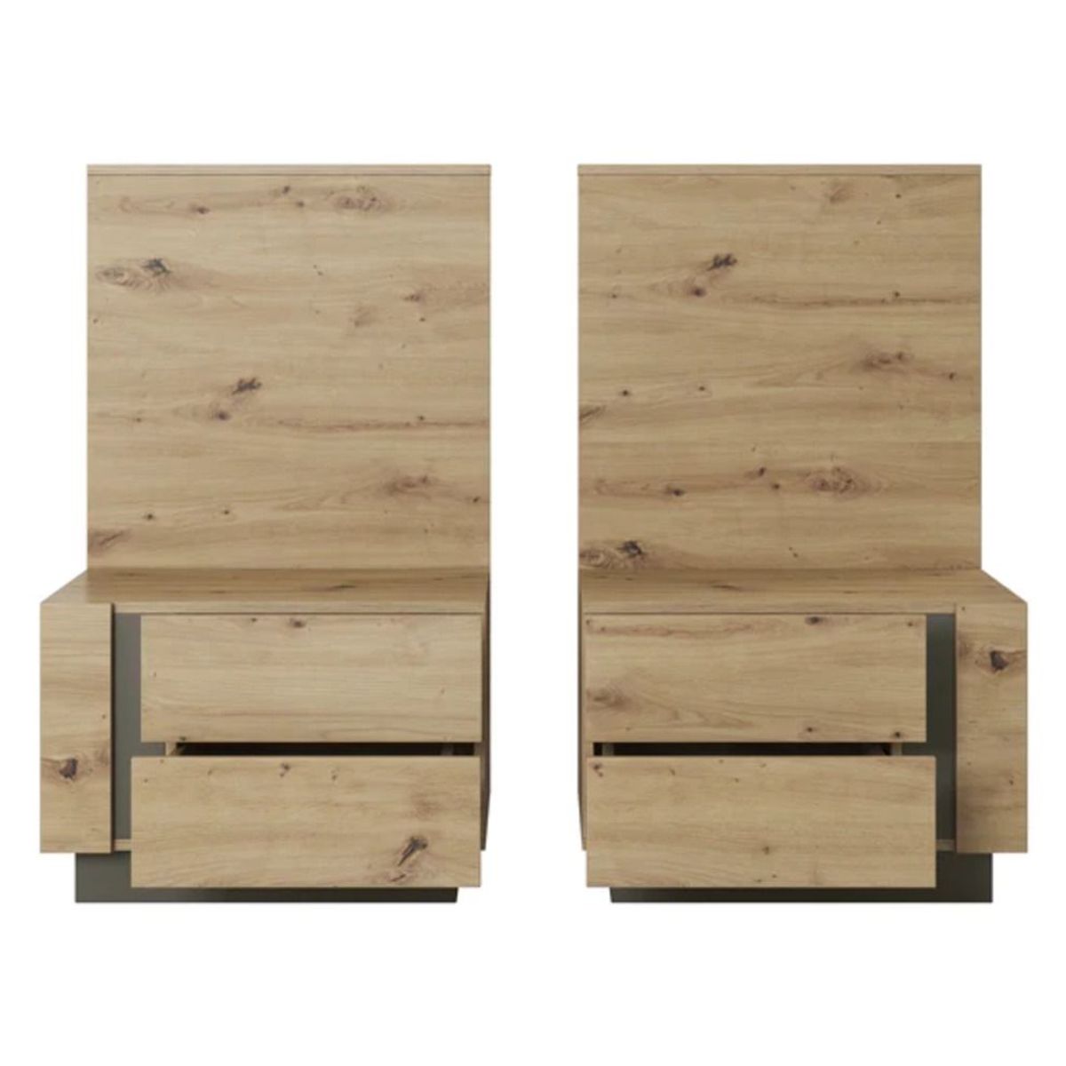 TU MESITA - Velador Moderno Pack x2 Stalin 2 cajones TU MESITA