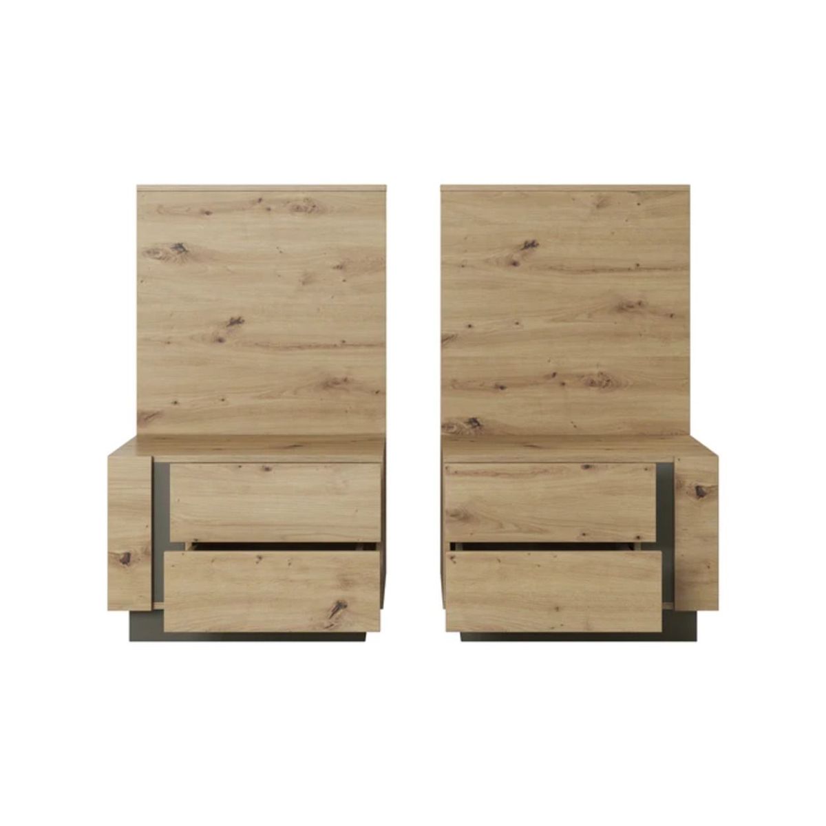 TU MESITA - Velador Moderno Pack x2 Stalin 2 cajones TU MESITA