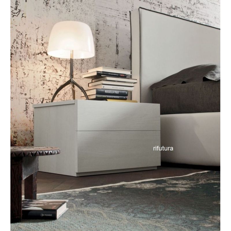 TU MESITA - Velador o Mesa de Noche Moderna Ricardini color Blanco TU MESITA