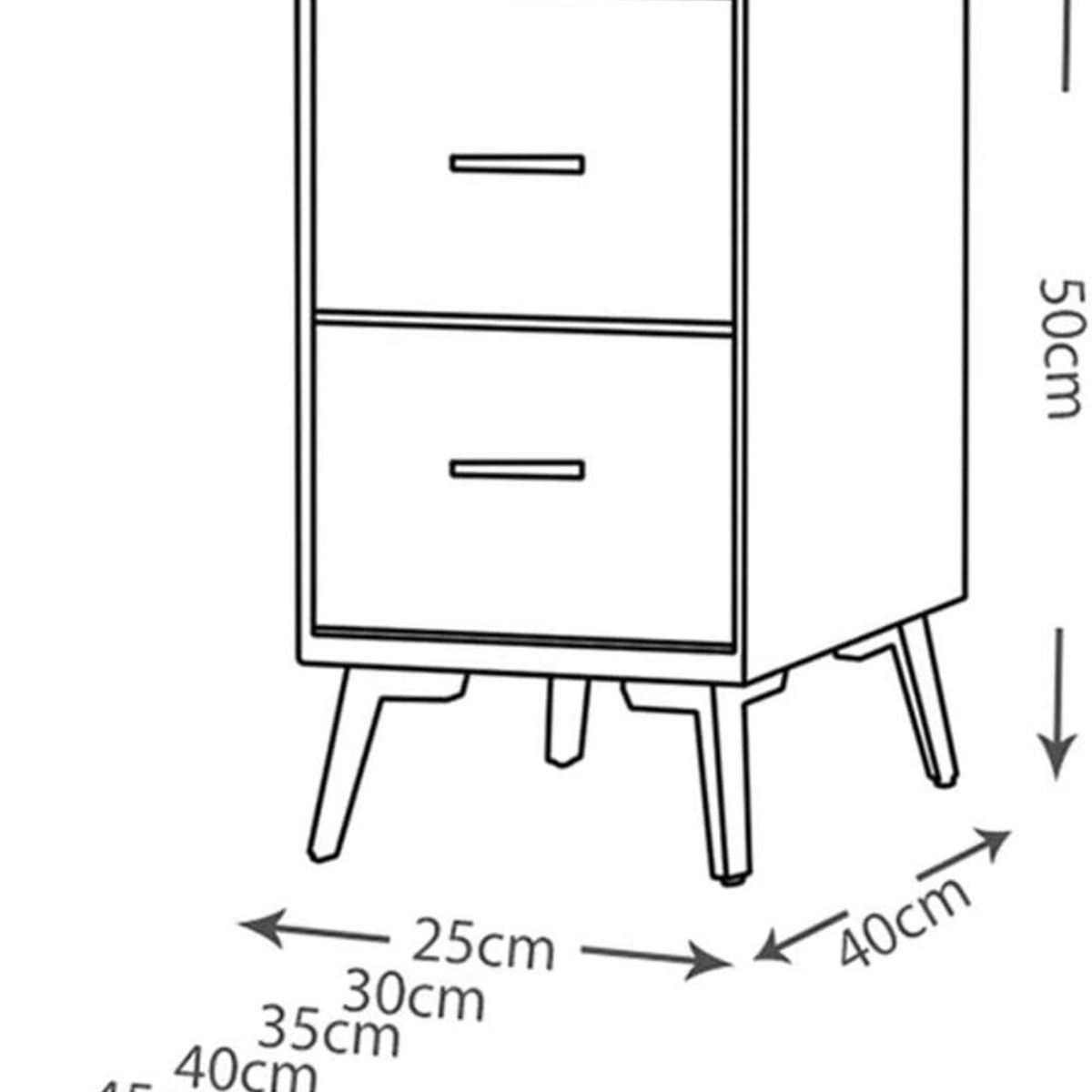 TU MESITA - Velador Mesas de Noche 2 cajones Cintia color Blanco TU MESITA