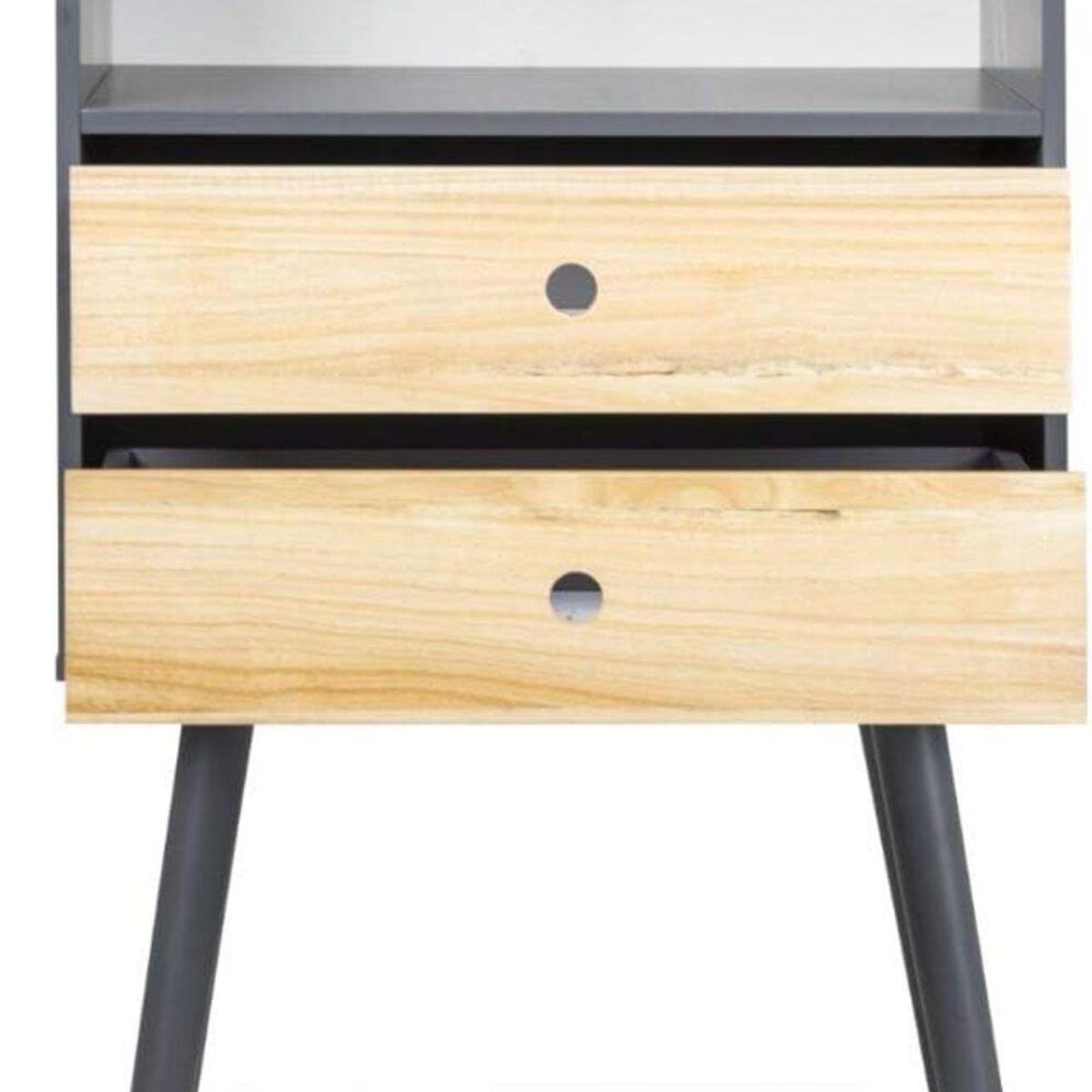 TU MESITA - Velador Mesa de Noche Pierina color Negro/Marrón TU MESITA