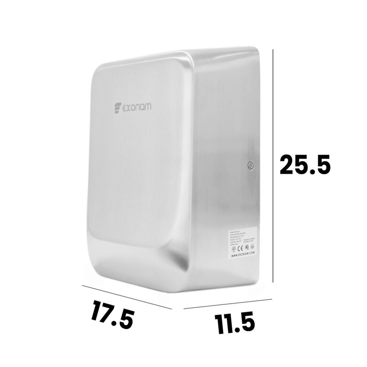 EXORIAM - Secador de Manos con Sensor Automatico 840w Alto Transito Inoxidable