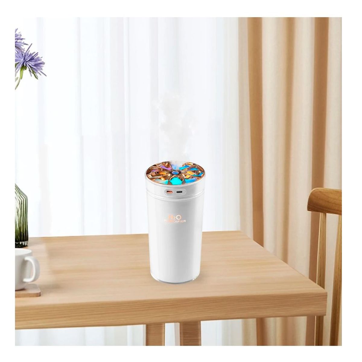 GENERICO - Humidificador De aire Difusor de llama aromaterapia RGB Portatil