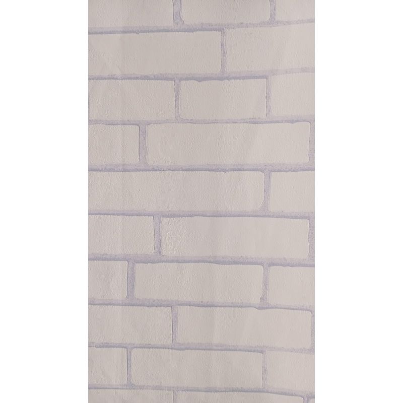 GENERICO - PAPEL TAPIZ BLANCO LADRILLO 0.53 X 10 M PARA PARED