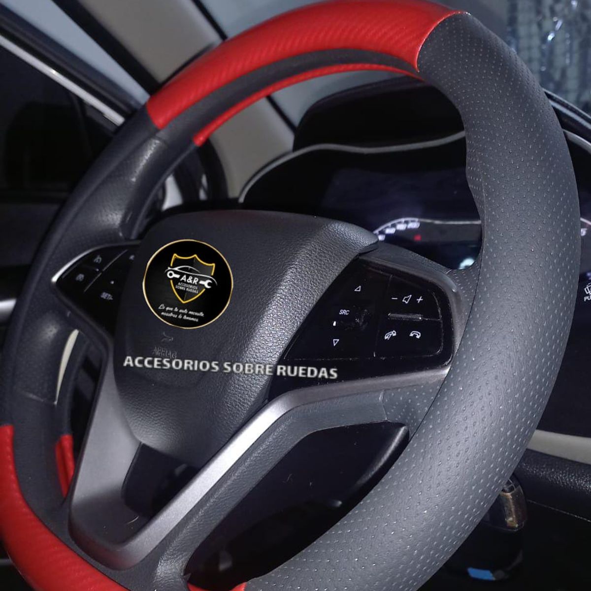 GENERICO - FUNDAS DE TIMON TIPO D ROJO CON NEGRO