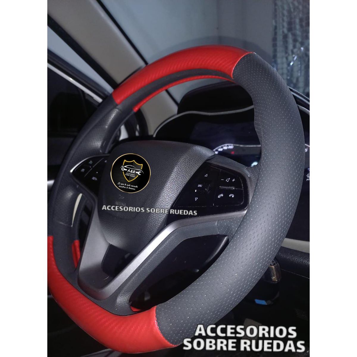 GENERICO - FUNDAS DE TIMON TIPO D ROJO CON NEGRO