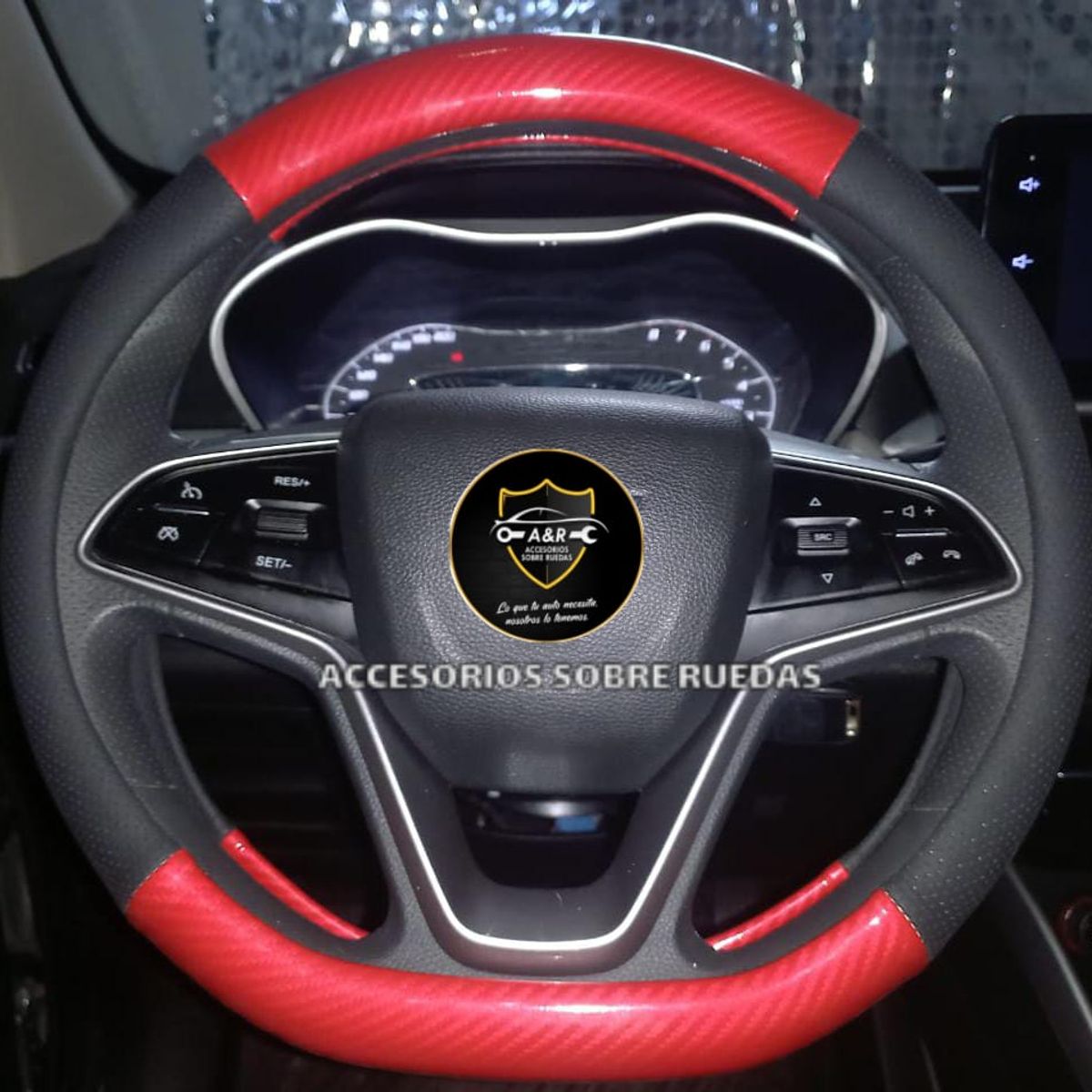 GENERICO - FUNDAS DE TIMON TIPO D ROJO CON NEGRO