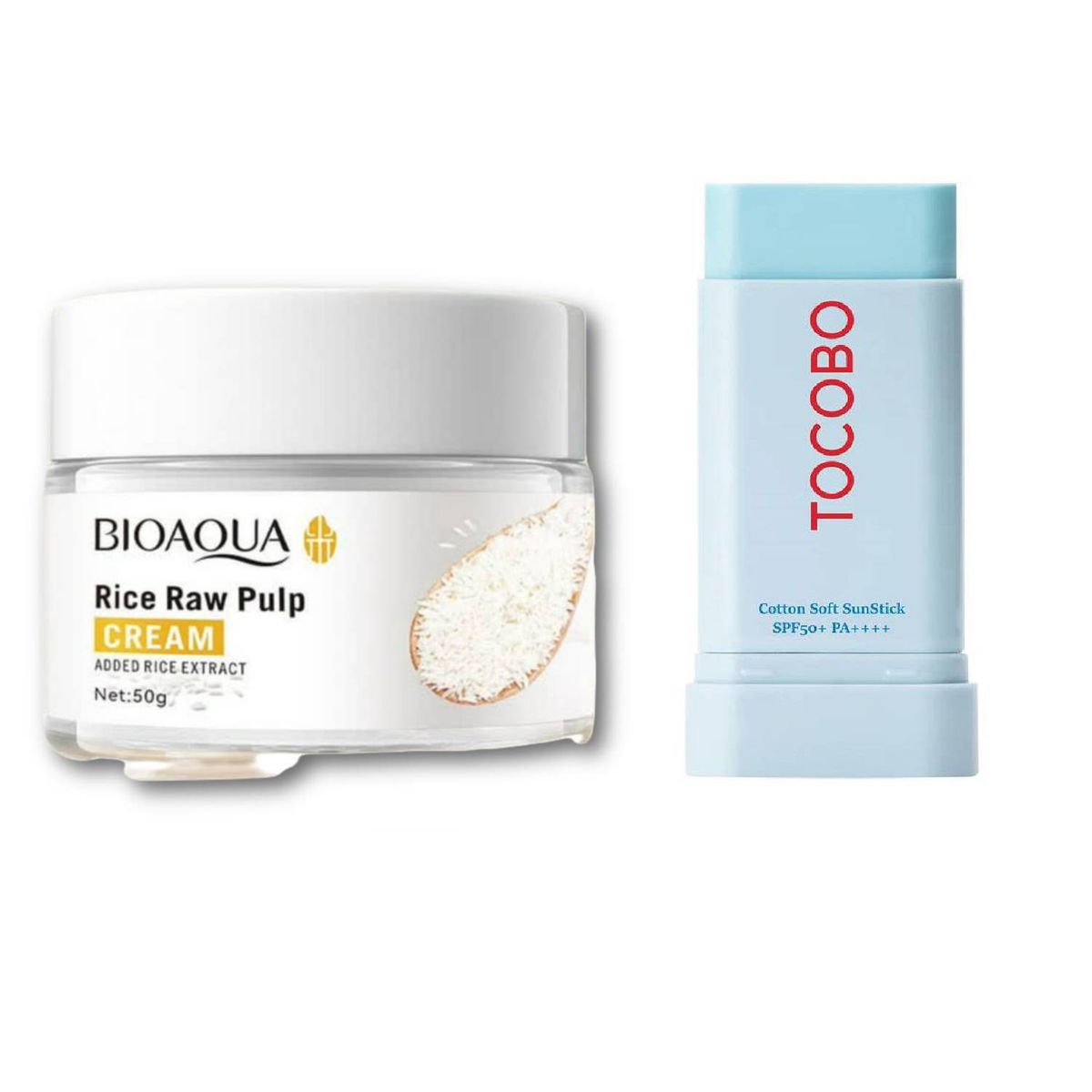BIOAQUA - PACK BLOQUEADOR TOCOBO EN BARRA Y CREMA ACLARANTE DE ARROZ  BIOAQUA